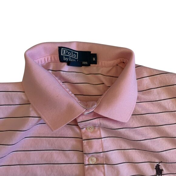 Polo Ralph Lauren Men's Size M Short Sleeve VTG Striped Pima Cotton Polo Shirt - Picture 4 of 14
